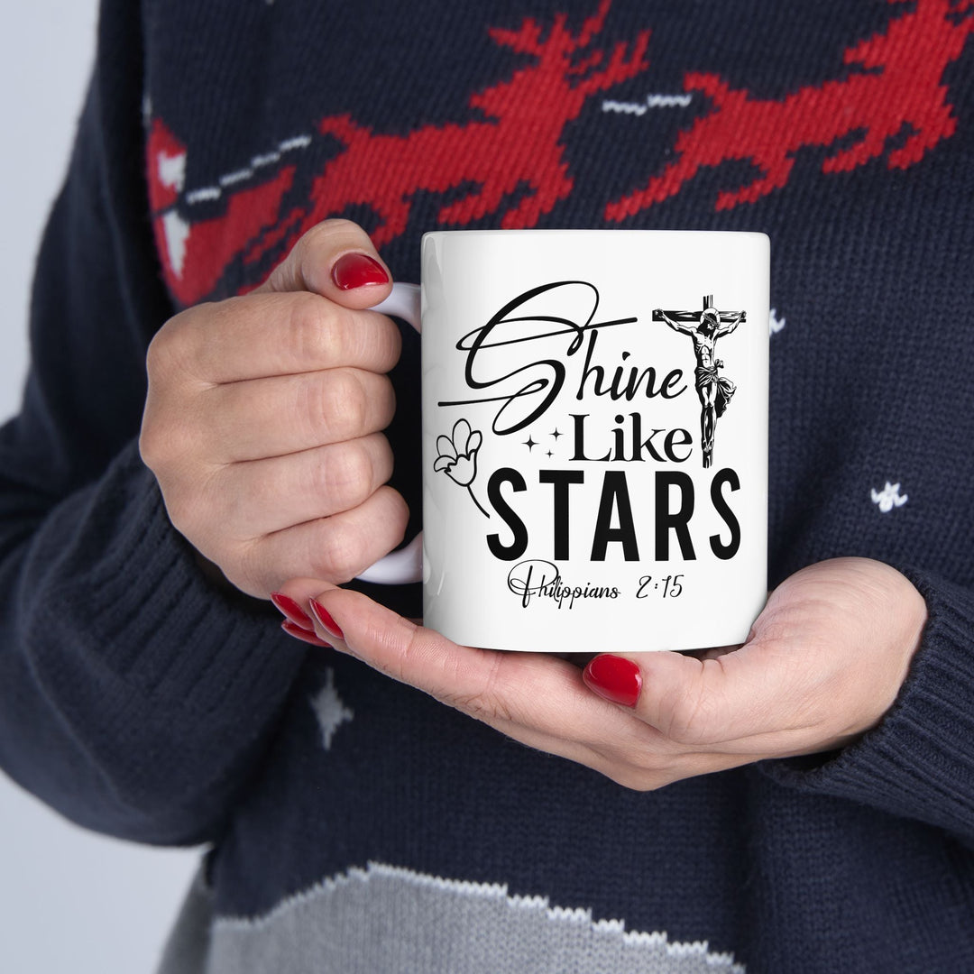 Shine Like Stars Philippians 2 15-01 Ceramic Mug, (11oz, 15oz) - Faith Scripture Gift | Gifts Of Words