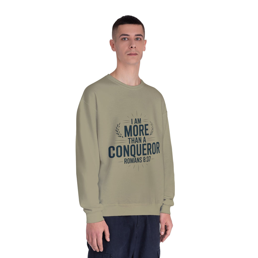 More Than a Conqueror Sweatshirt - Premium Christian Apparel - Faith Scripture Gift | Gifts Of Words