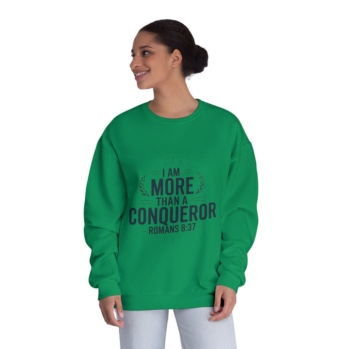 More Than a Conqueror Sweatshirt - Premium Christian Apparel - Faith Scripture Gift | Gifts Of Words