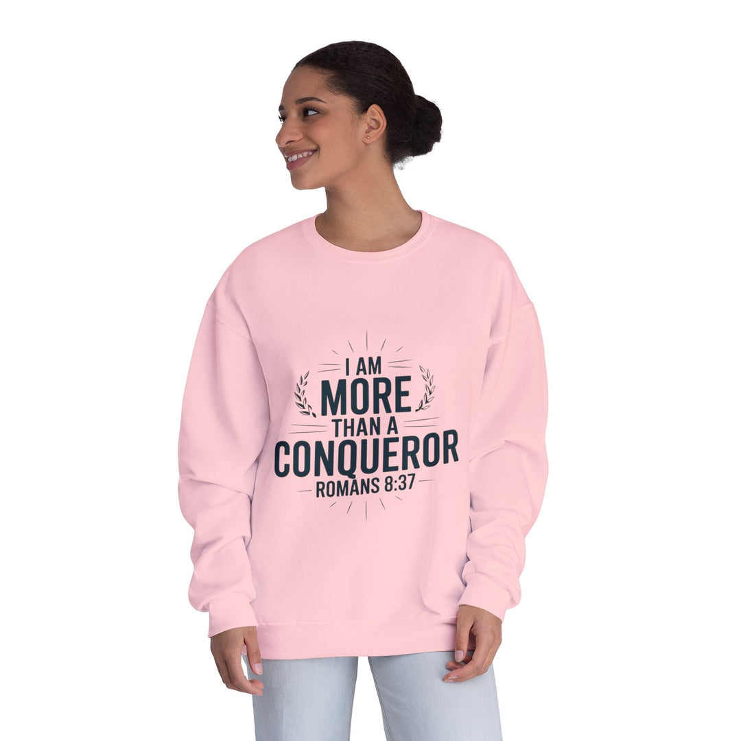 More Than a Conqueror Sweatshirt - Premium Christian Apparel - Faith Scripture Gift | Gifts Of Words
