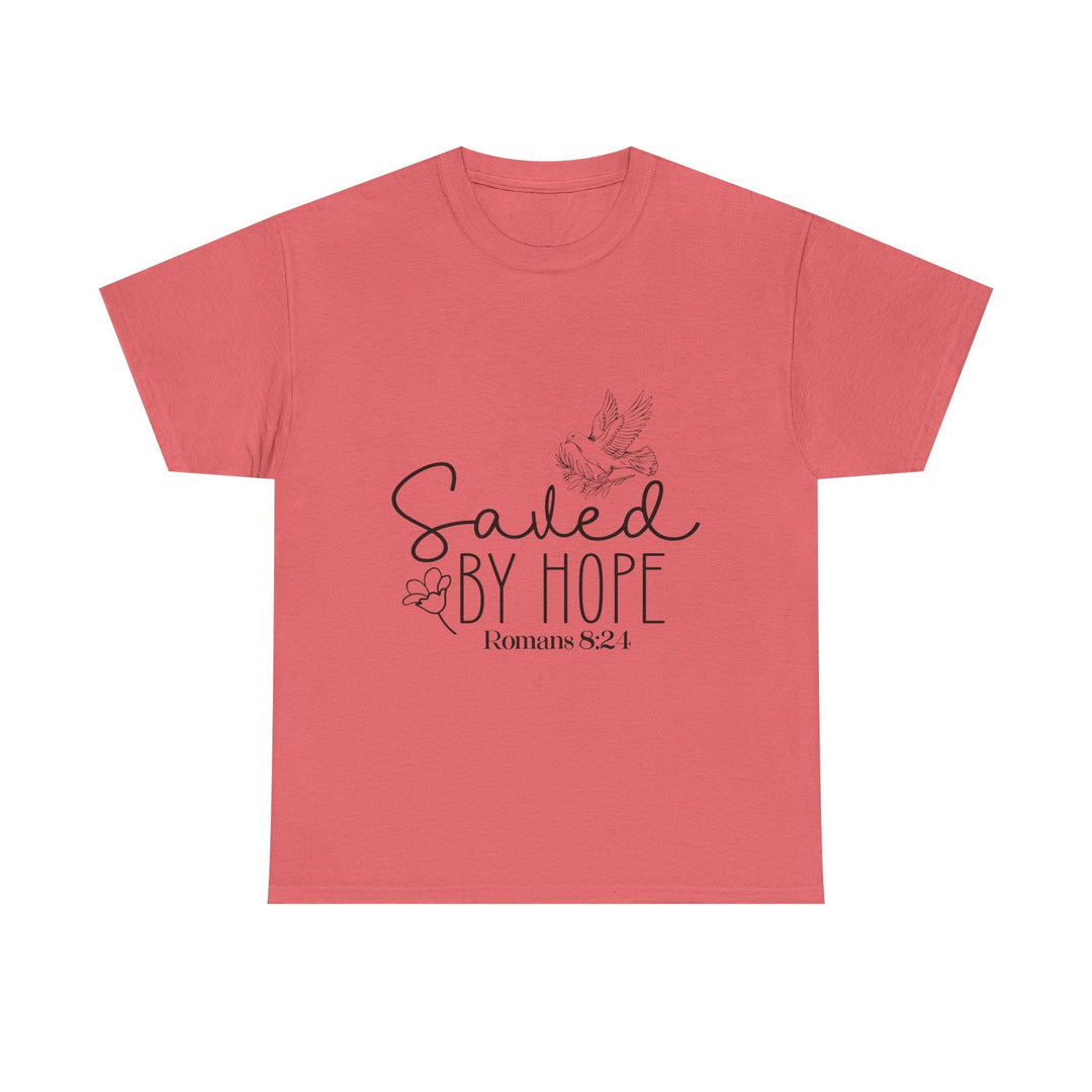 Saved by Hope Romans 8 24-01 Unisex Heavy Cotton Tee - Faith Scripture Gift | Gifts Of Words