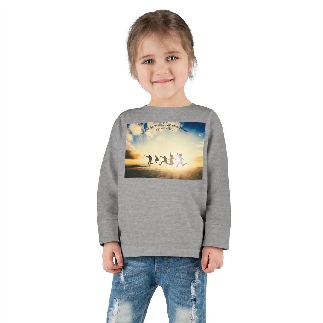 Let the little children come to me |Toddler Long Sleeve Tee - Faith Scripture Gift | Gifts Of Words