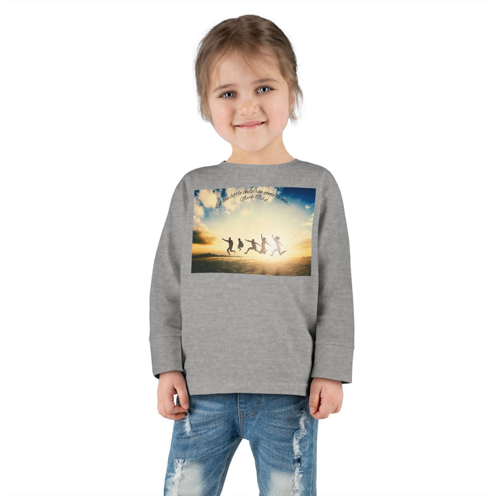 Let the little children come to me |Toddler Long Sleeve Tee - Faith Scripture Gift | Gifts Of Words