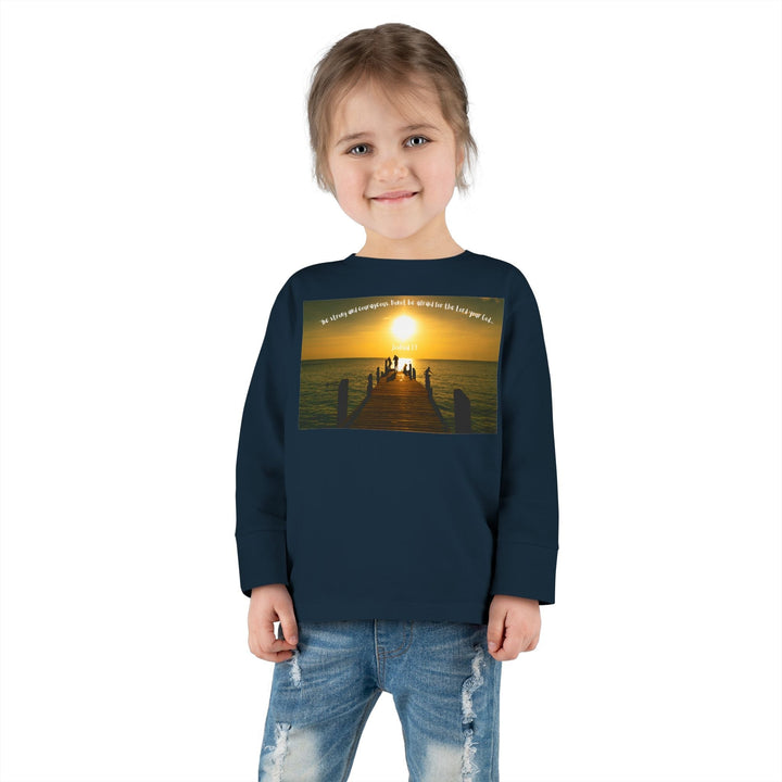 Be Strong |Toddler Long Sleeve Tee - Faith Scripture Gift | Gifts Of Words