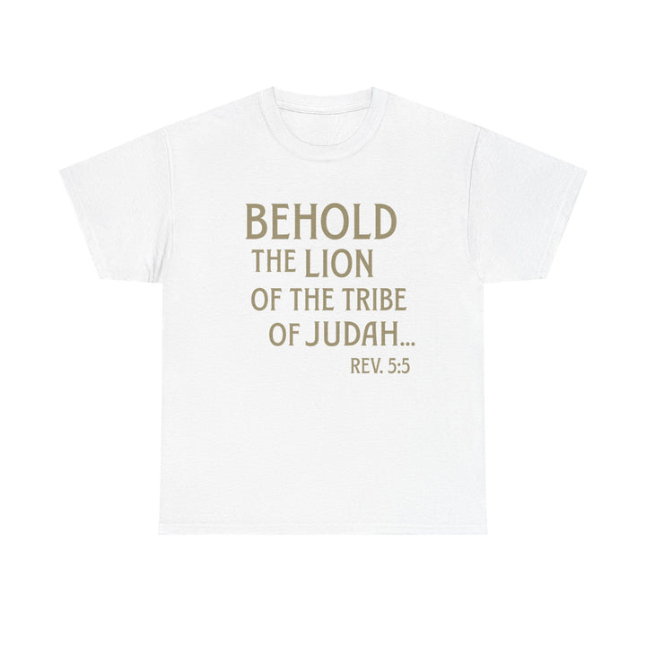 Behold The Lion of Judah Tee - Faith Scripture Gift | Gifts Of Words