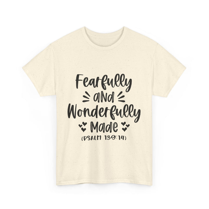 Fearfully And Wonderfully Made Unisex Heavy Cotton Tee - Faith Scripture Gift | Gifts Of Words