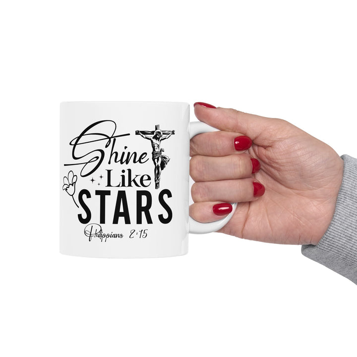 Shine Like Stars Philippians 2 15-01 Ceramic Mug, (11oz, 15oz) - Faith Scripture Gift | Gifts Of Words