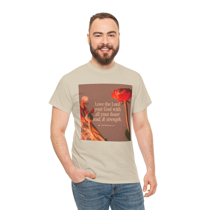 Love the lord | Heavy Cotton Tee - Faith Scripture Gift | Gifts Of Words