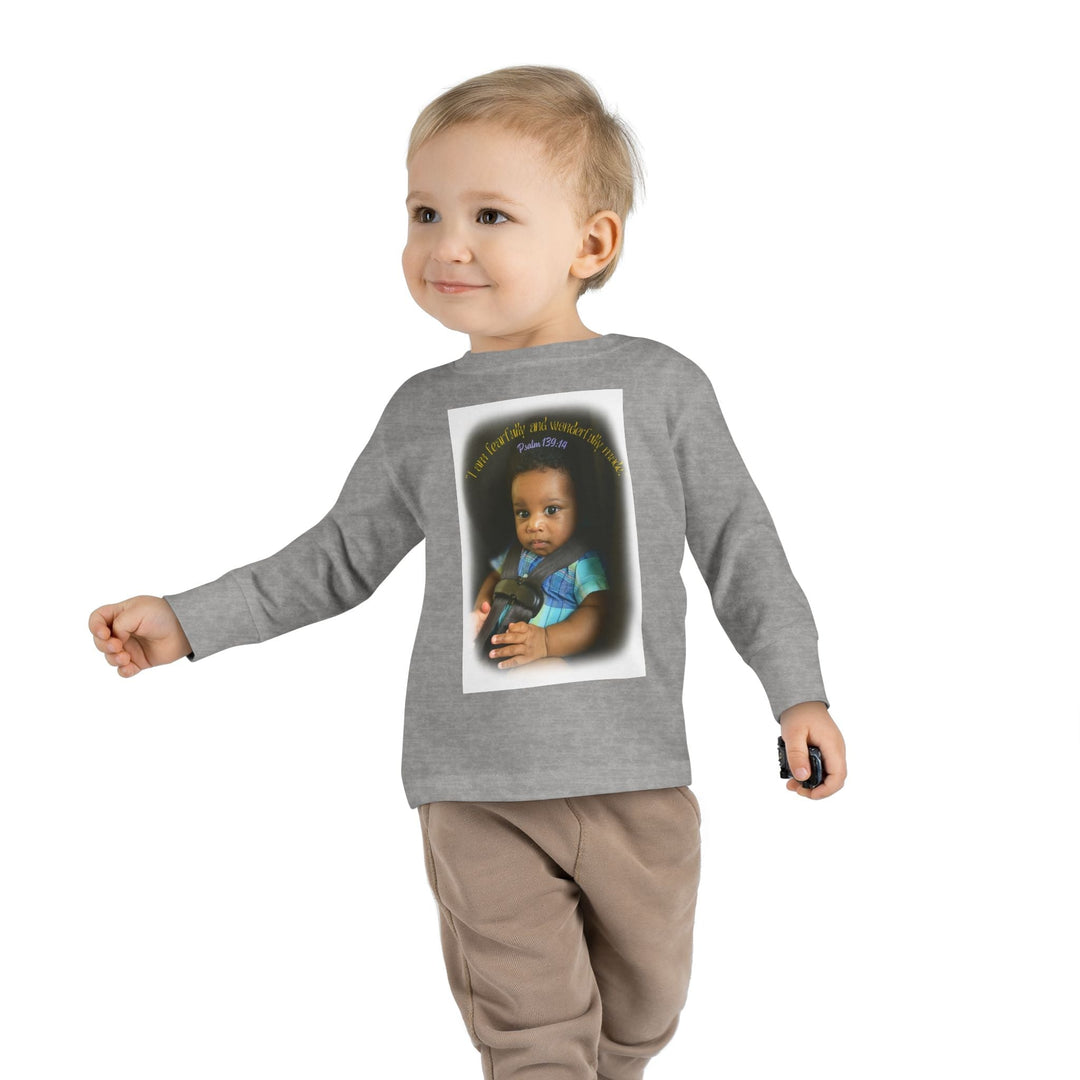 I am fearfally |Toddler Long Sleeve Tee - Faith Scripture Gift | Gifts Of Words