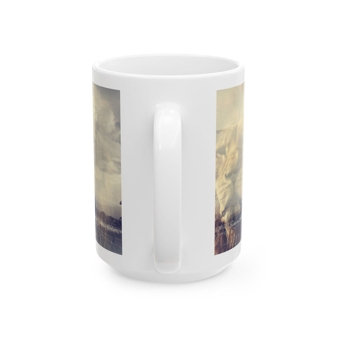 Custom Ceramic Coffee Mug with Lion Print – 11oz & 15oz | BPA-Free, Dishwasher & Microwave Saf - Faith Scripture Gift | Gifts Of Words