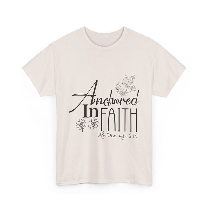 Anchored in Faith Hebrews 6 19-01 Unisex Heavy Cotton Tee - Faith Scripture Gift | Gifts Of Words