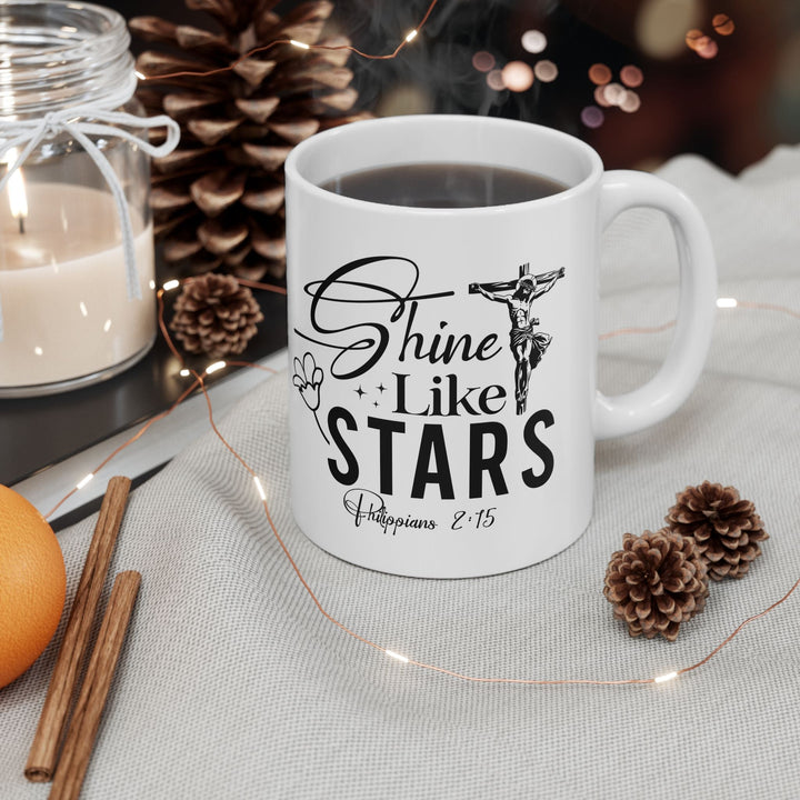 Shine Like Stars Philippians 2 15-01 Ceramic Mug, (11oz, 15oz) - Faith Scripture Gift | Gifts Of Words