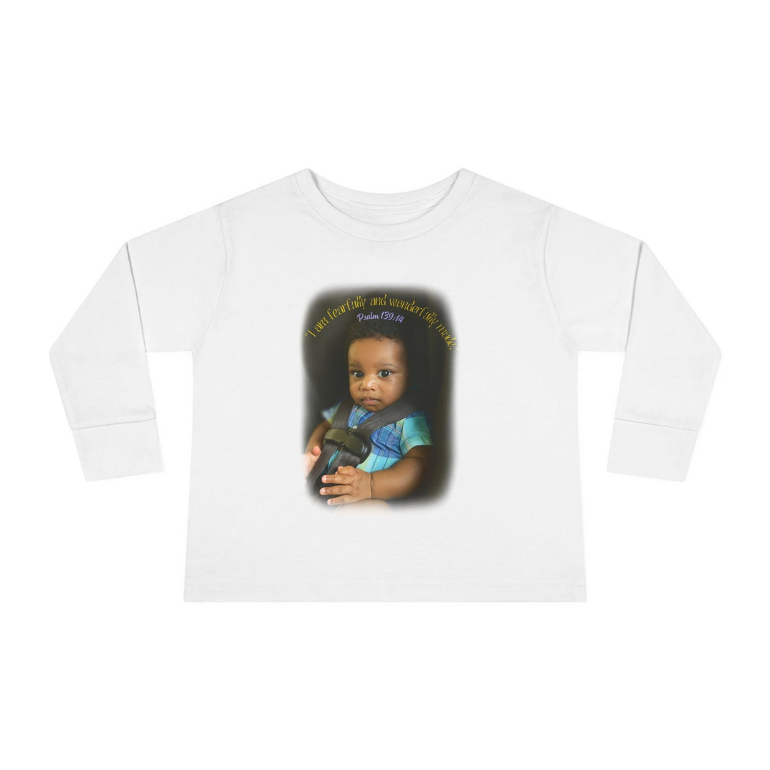 I am fearfally |Toddler Long Sleeve Tee - Faith Scripture Gift | Gifts Of Words