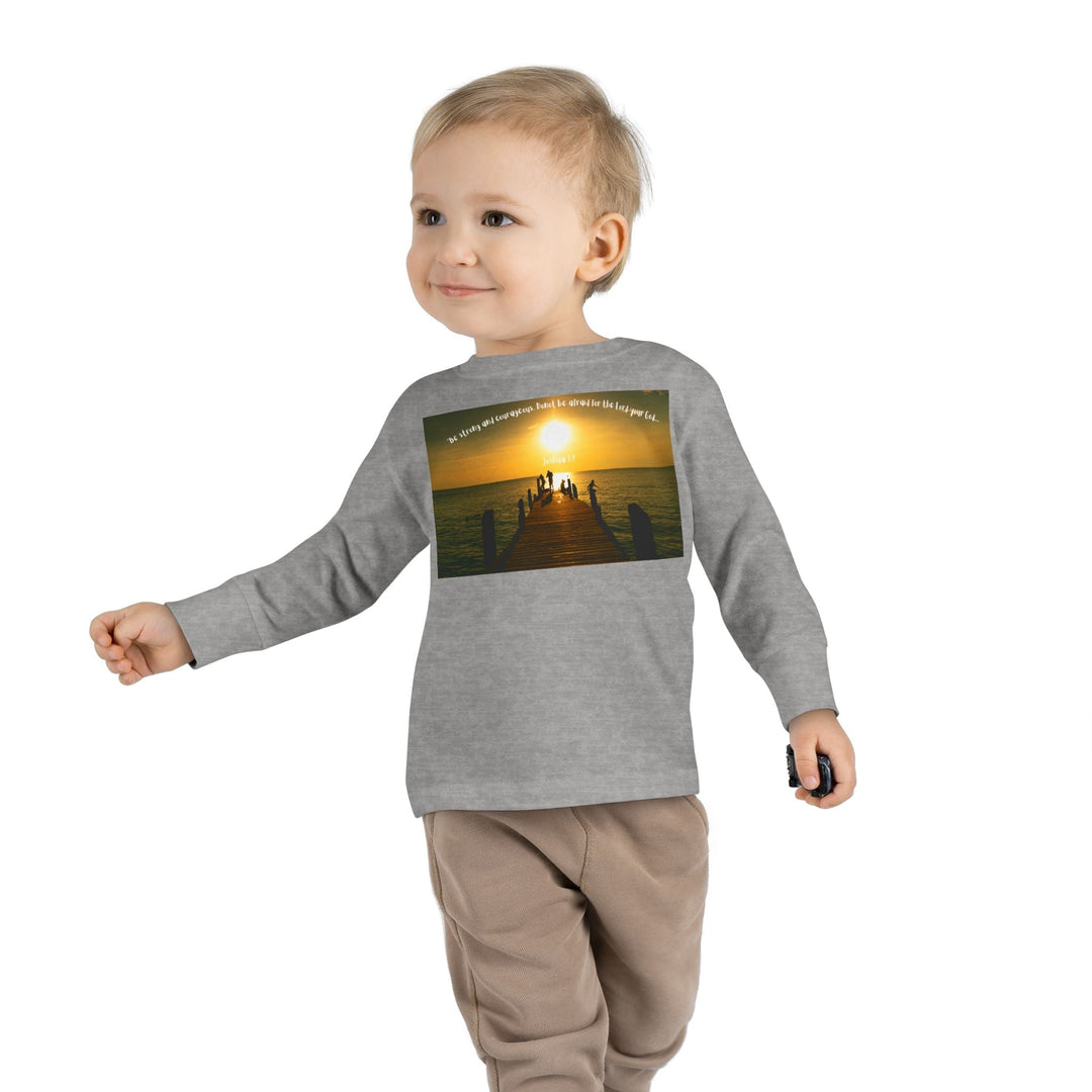 Be Strong |Toddler Long Sleeve Tee - Faith Scripture Gift | Gifts Of Words
