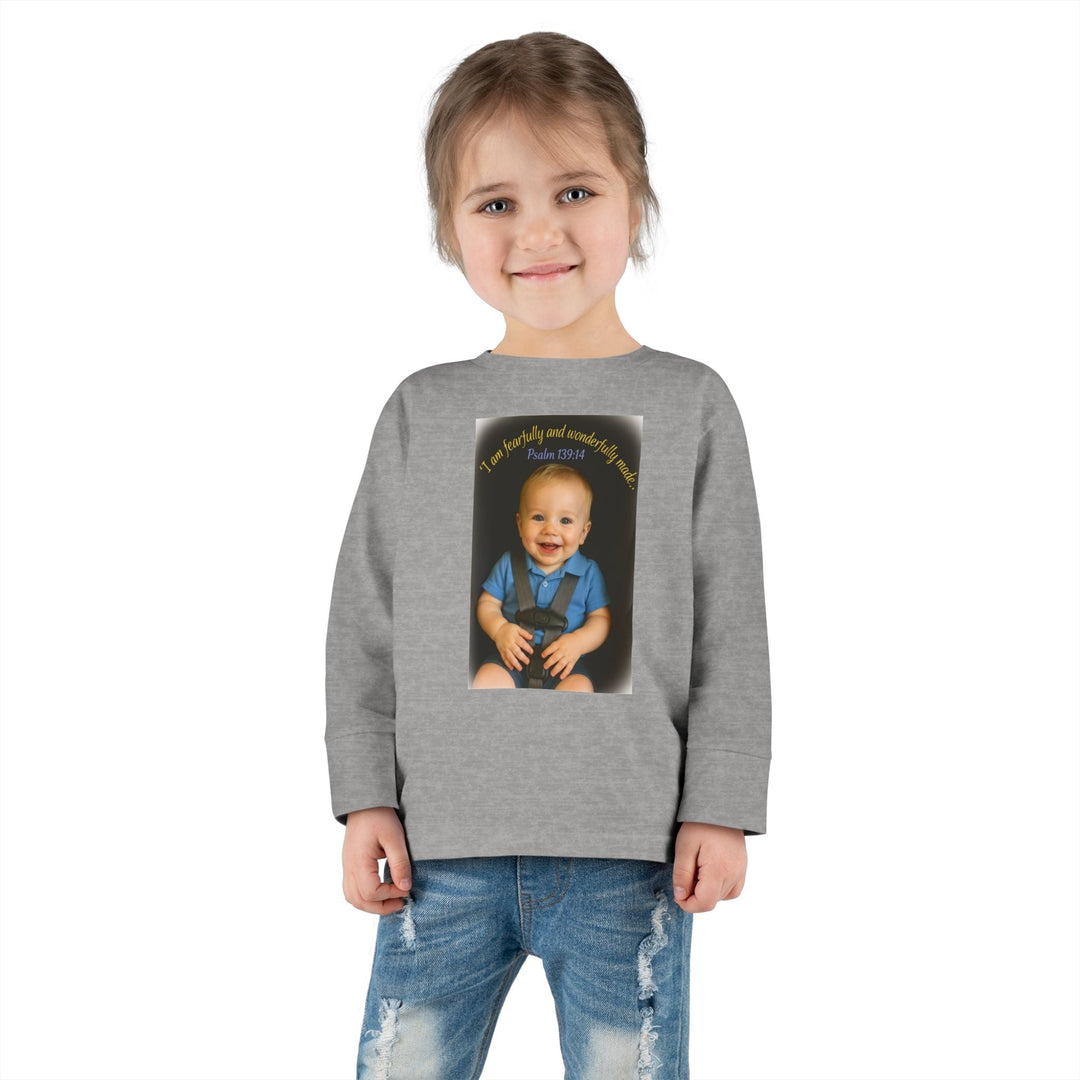 I am fearfally |Toddler Long Sleeve Tee - Faith Scripture Gift | Gifts Of Words