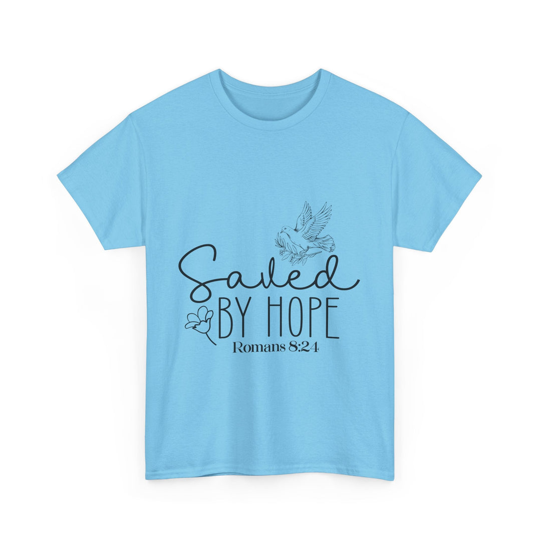 Saved by Hope Romans 8 24-01 Unisex Heavy Cotton Tee - Faith Scripture Gift | Gifts Of Words