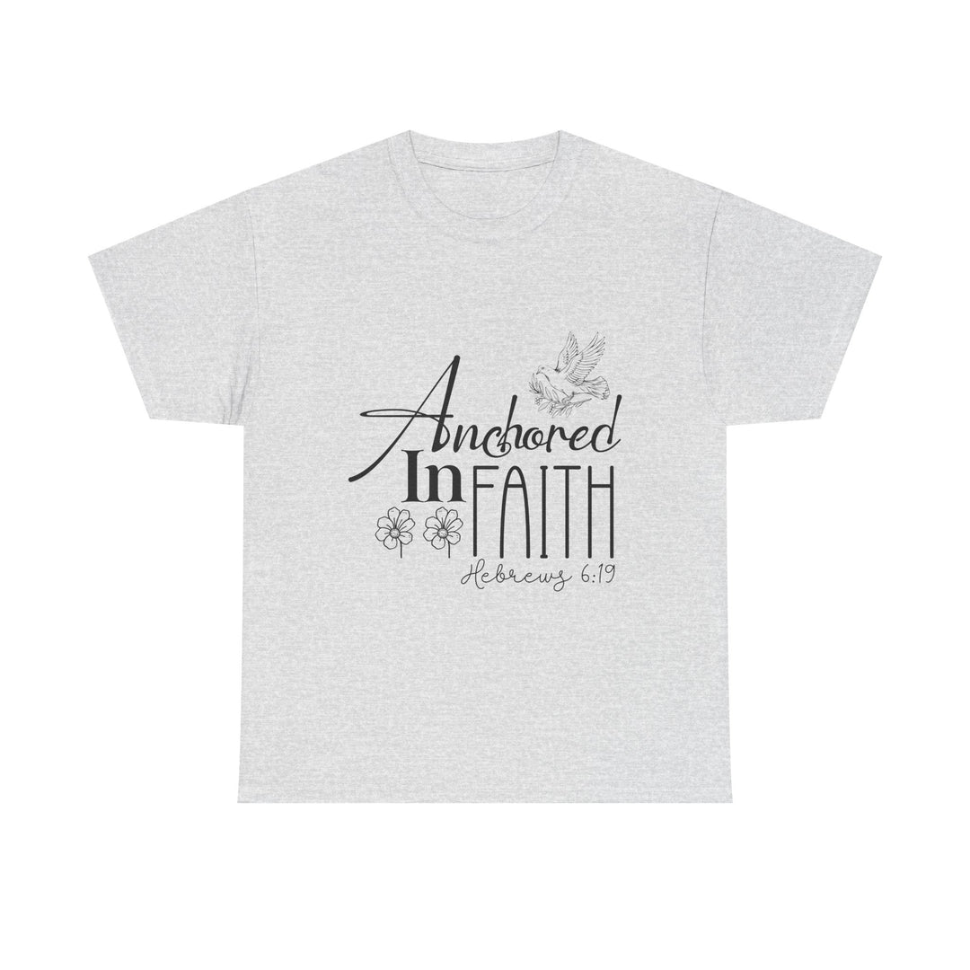 Anchored in Faith Hebrews 6 19-01 Unisex Heavy Cotton Tee - Faith Scripture Gift | Gifts Of Words