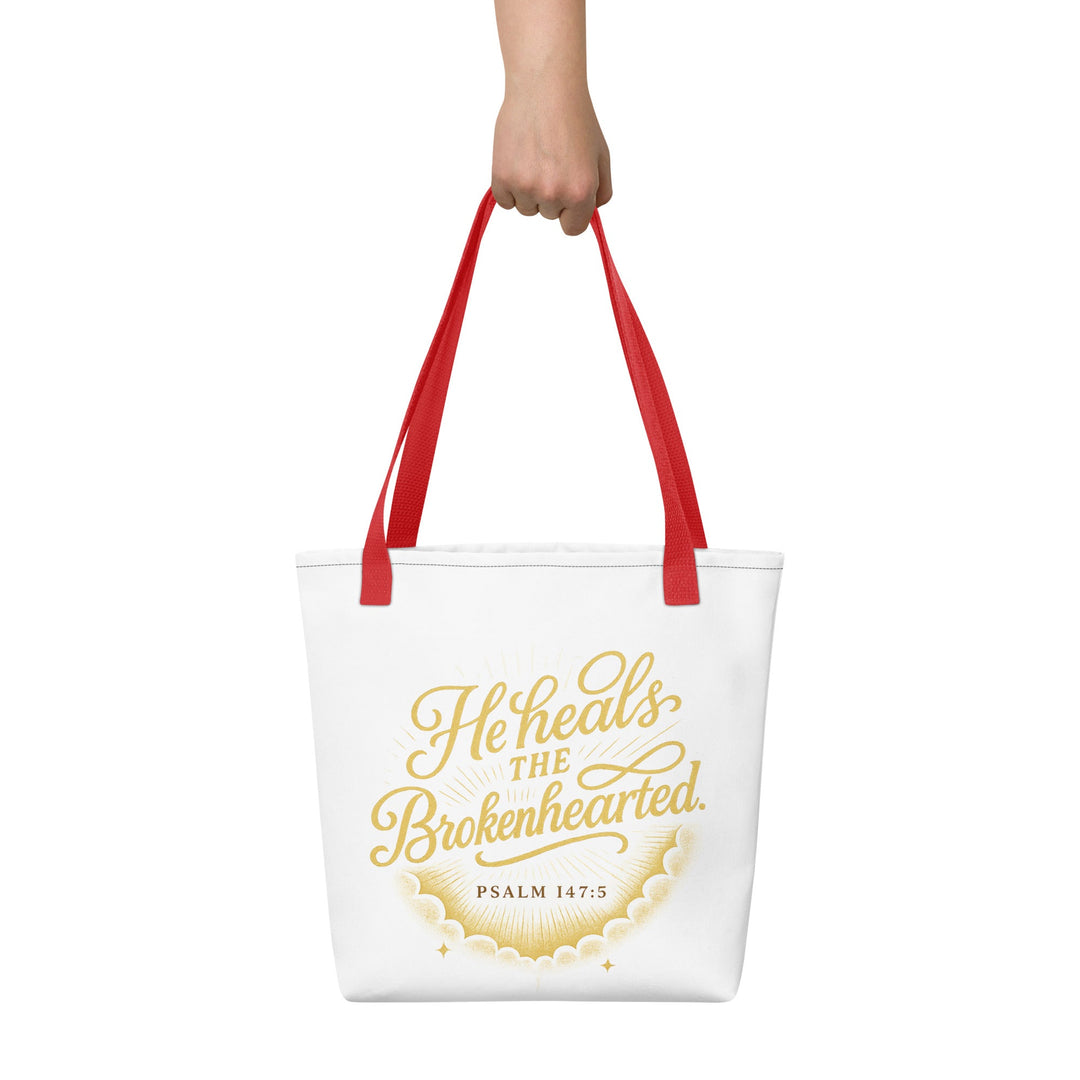 He heals the Brokenhearted Tote bag - Faith Scripture Gift | Gifts Of Words