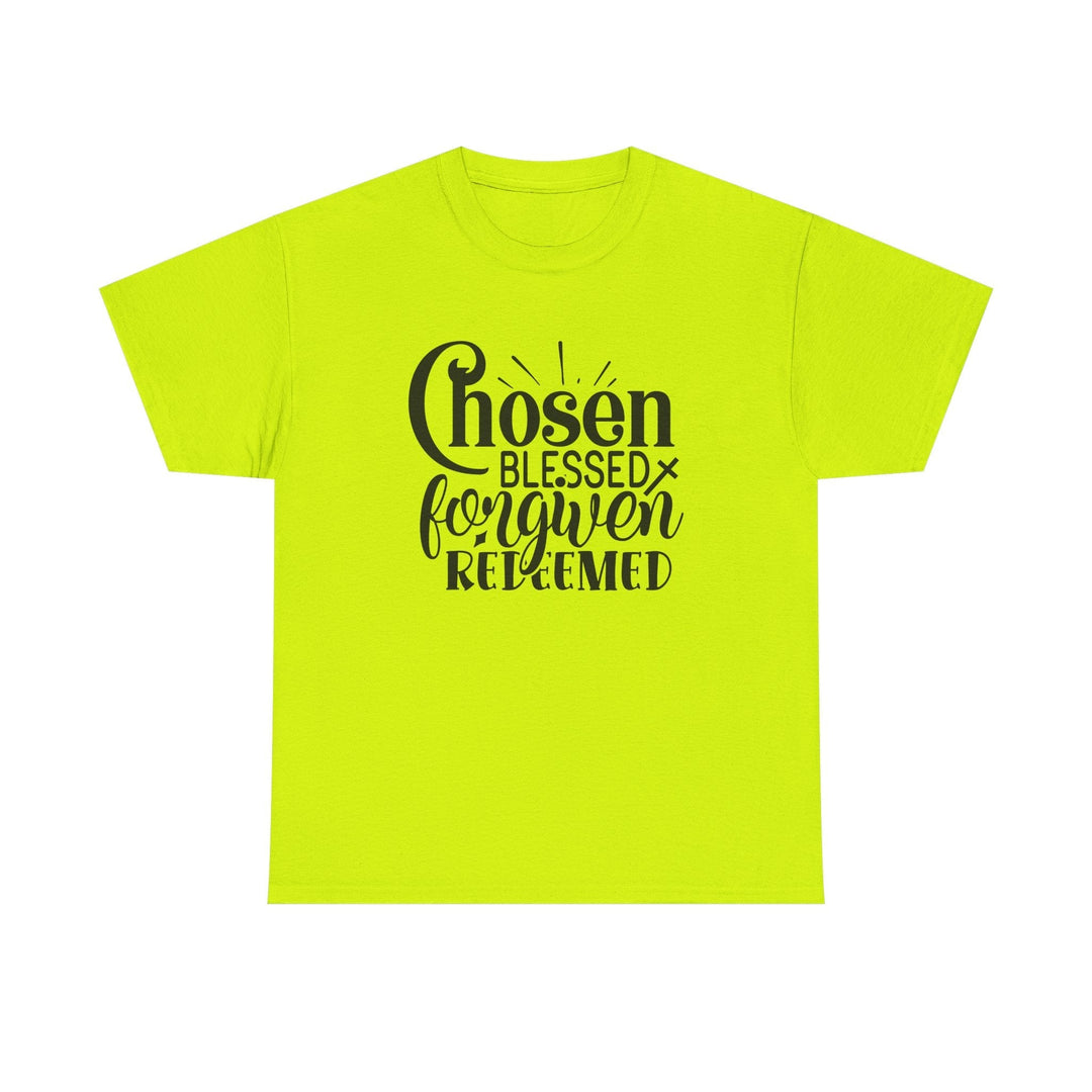 Chosen Blessed Forgiven Redeemed Unisex Heavy Cotton Tee - Faith Scripture Gift | Gifts Of Words