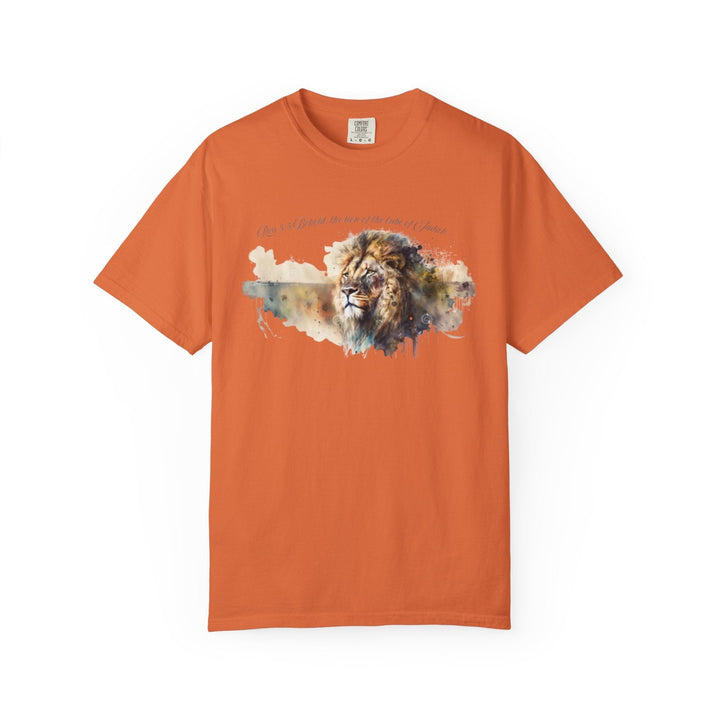 Unisex Christian Lion T-Shirt Rev 5:5 Bible Verse Tee Comfort Colors 1717 Garment-Dyed Shirt  Inspirational Faith Graphic Tee - Faith Scripture Gift | Gifts Of Words