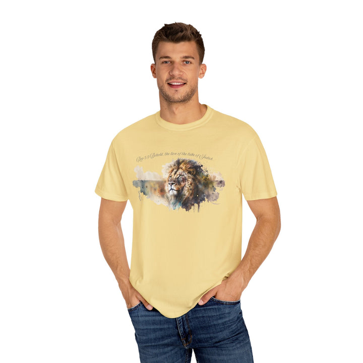 Unisex Christian Lion T-Shirt Rev 5:5 Bible Verse Tee Comfort Colors 1717 Garment-Dyed Shirt  Inspirational Faith Graphic Tee - Faith Scripture Gift | Gifts Of Words