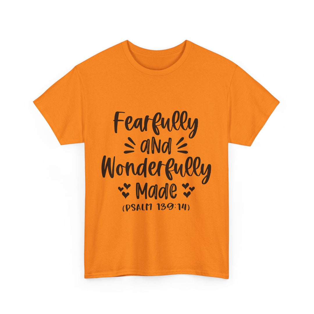 Fearfully And Wonderfully Made Unisex Heavy Cotton Tee - Faith Scripture Gift | Gifts Of Words