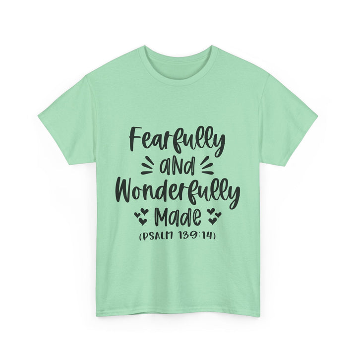 Fearfully And Wonderfully Made Unisex Heavy Cotton Tee - Faith Scripture Gift | Gifts Of Words