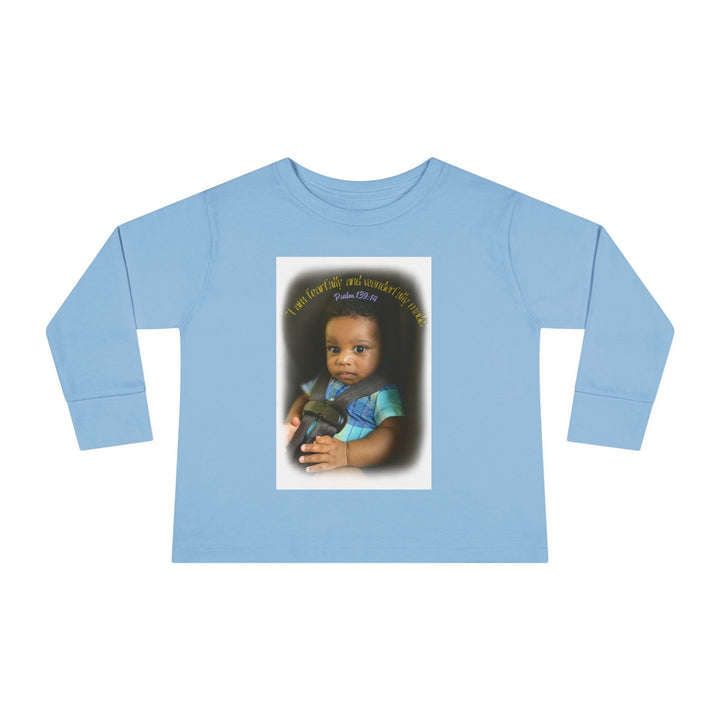 I am fearfally |Toddler Long Sleeve Tee - Faith Scripture Gift | Gifts Of Words