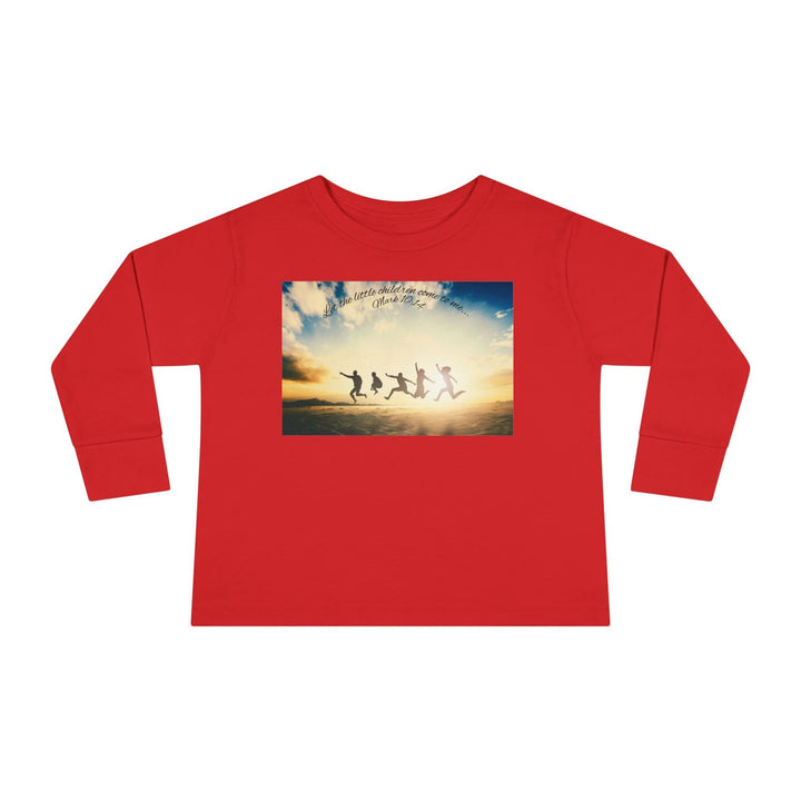Let the little children come to me |Toddler Long Sleeve Tee - Faith Scripture Gift | Gifts Of Words