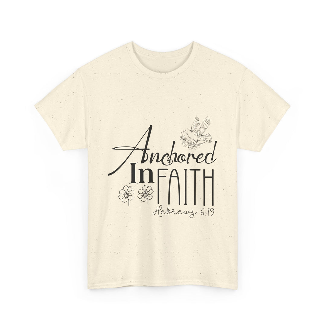 Anchored in Faith Hebrews 6 19-01 Unisex Heavy Cotton Tee - Faith Scripture Gift | Gifts Of Words