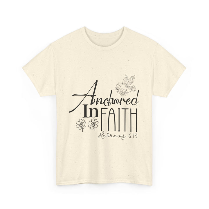 Anchored in Faith Hebrews 6 19-01 Unisex Heavy Cotton Tee - Faith Scripture Gift | Gifts Of Words
