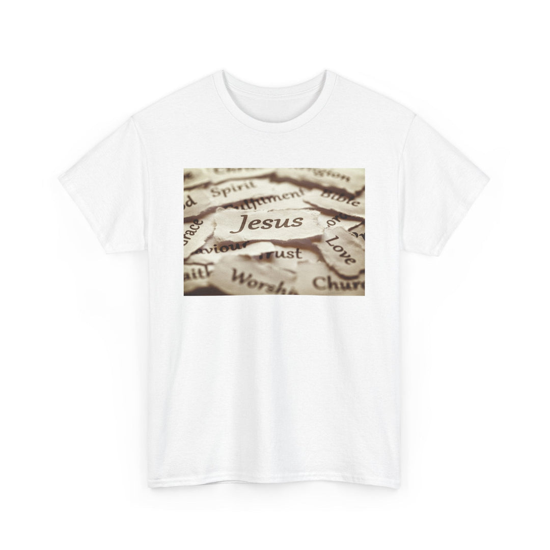 Jesus | Heavy Cotton Tee - Faith Scripture Gift | Gifts Of Words