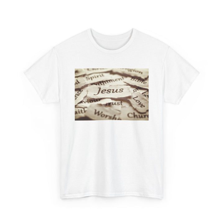 Jesus | Heavy Cotton Tee - Faith Scripture Gift | Gifts Of Words