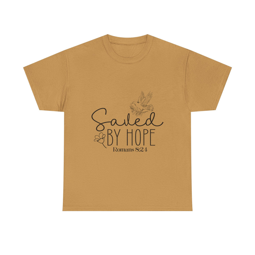 Saved by Hope Romans 8 24-01 Unisex Heavy Cotton Tee - Faith Scripture Gift | Gifts Of Words