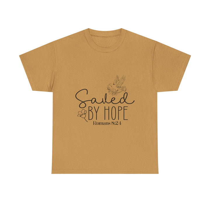 Saved by Hope Romans 8 24-01 Unisex Heavy Cotton Tee - Faith Scripture Gift | Gifts Of Words