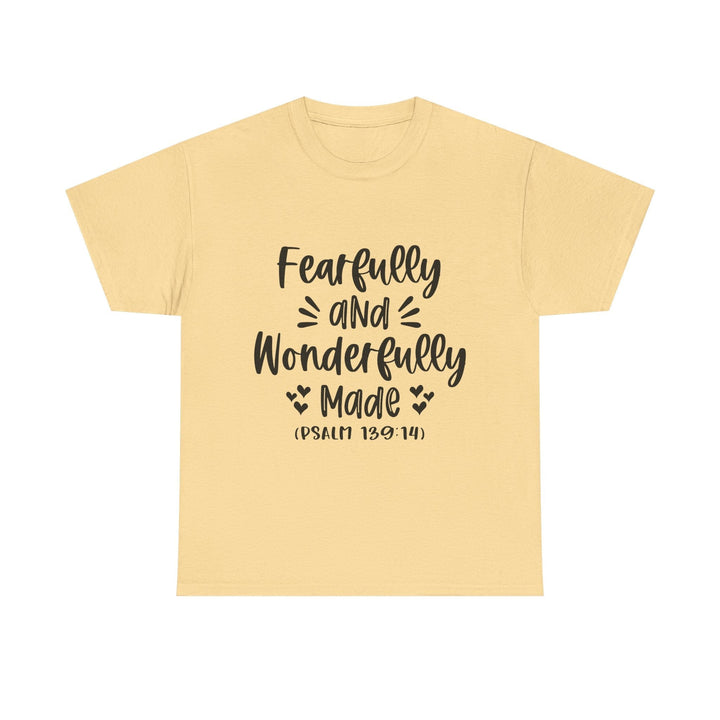 Fearfully And Wonderfully Made Unisex Heavy Cotton Tee - Faith Scripture Gift | Gifts Of Words