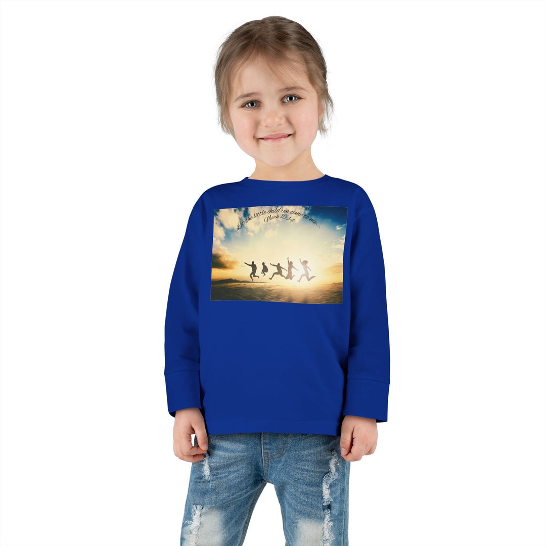 Let the little children come to me |Toddler Long Sleeve Tee - Faith Scripture Gift | Gifts Of Words