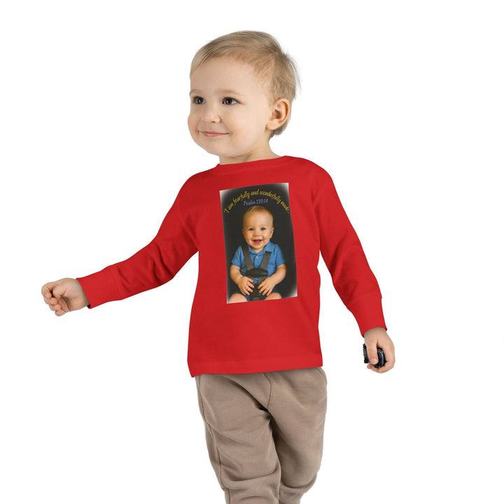 I am fearfally |Toddler Long Sleeve Tee - Faith Scripture Gift | Gifts Of Words