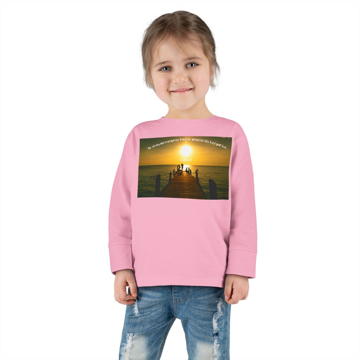 Be Strong |Toddler Long Sleeve Tee - Faith Scripture Gift | Gifts Of Words