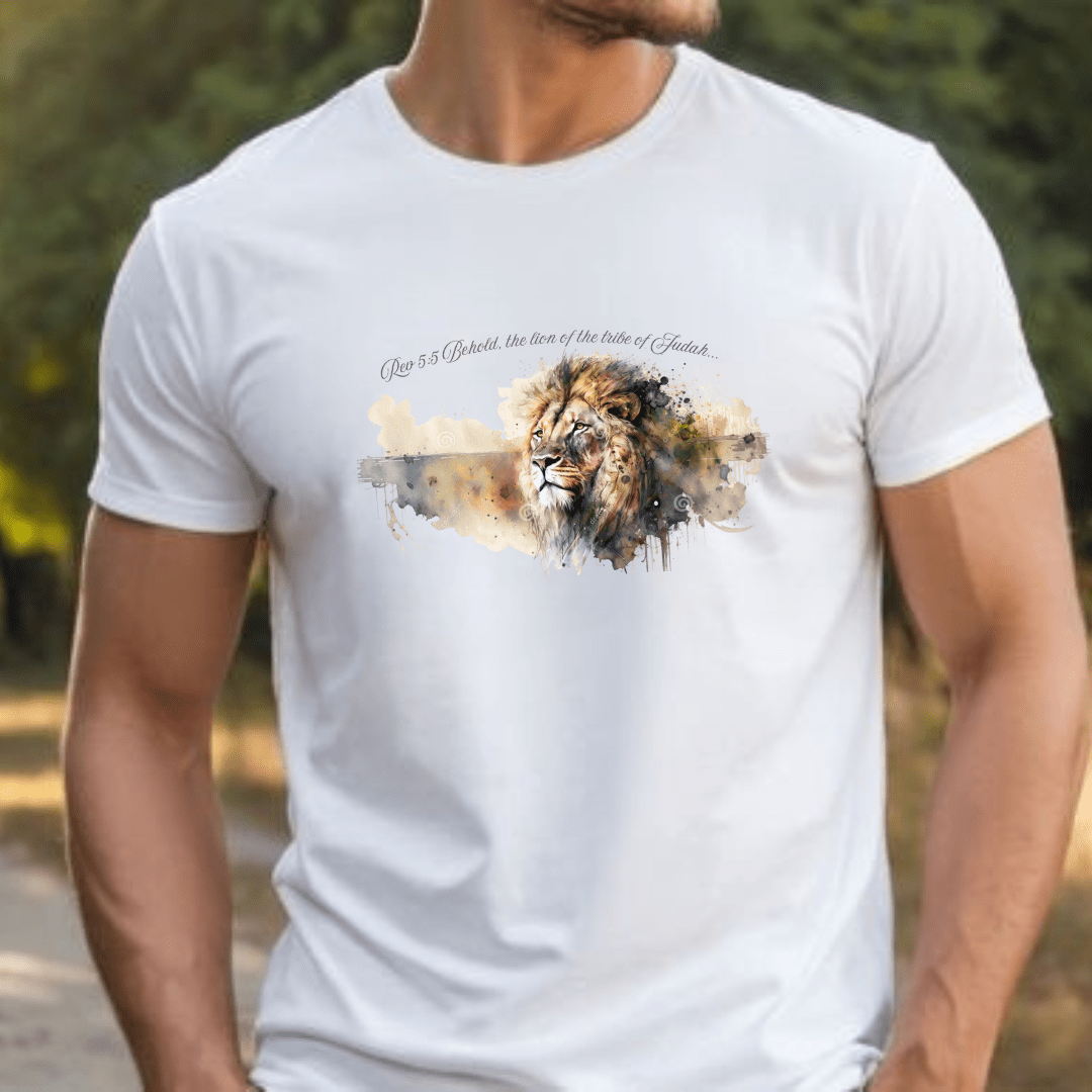 Unisex Christian Lion T-Shirt Rev 5:5 Bible Verse Tee Comfort Colors 1717 Garment-Dyed Shirt  Inspirational Faith Graphic Tee - Faith Scripture Gift | Gifts Of Words