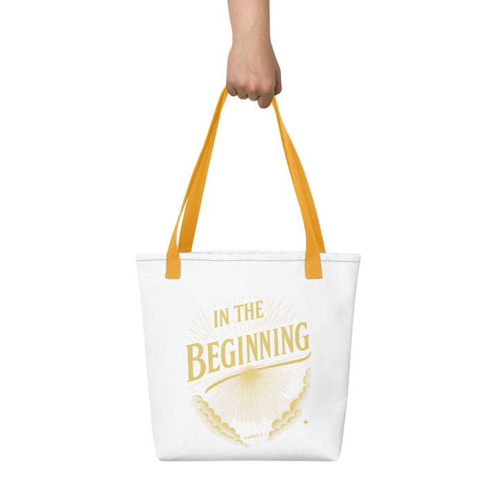 In the Beginning Tote bag - Faith Scripture Gift | Gifts Of Words