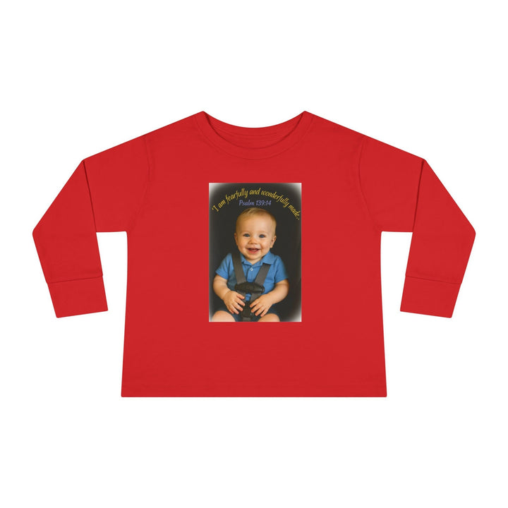 I am fearfally |Toddler Long Sleeve Tee - Faith Scripture Gift | Gifts Of Words