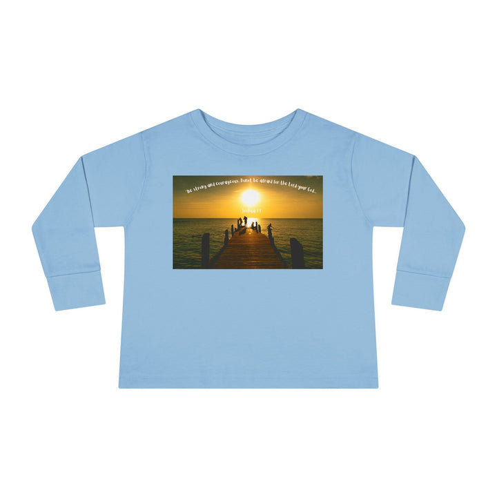 Be Strong |Toddler Long Sleeve Tee - Faith Scripture Gift | Gifts Of Words