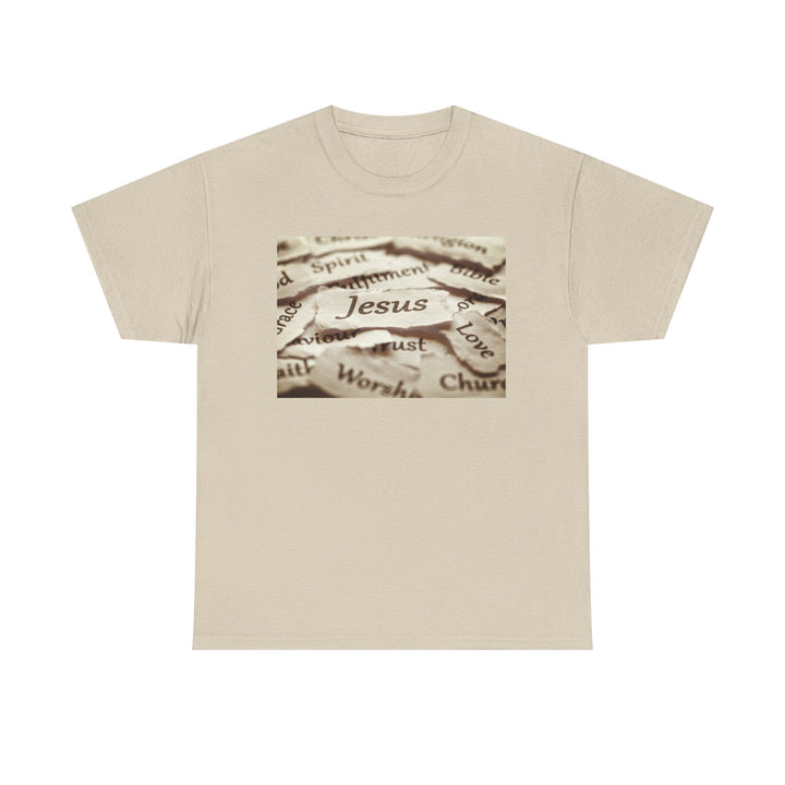 Jesus | Heavy Cotton Tee - Faith Scripture Gift | Gifts Of Words