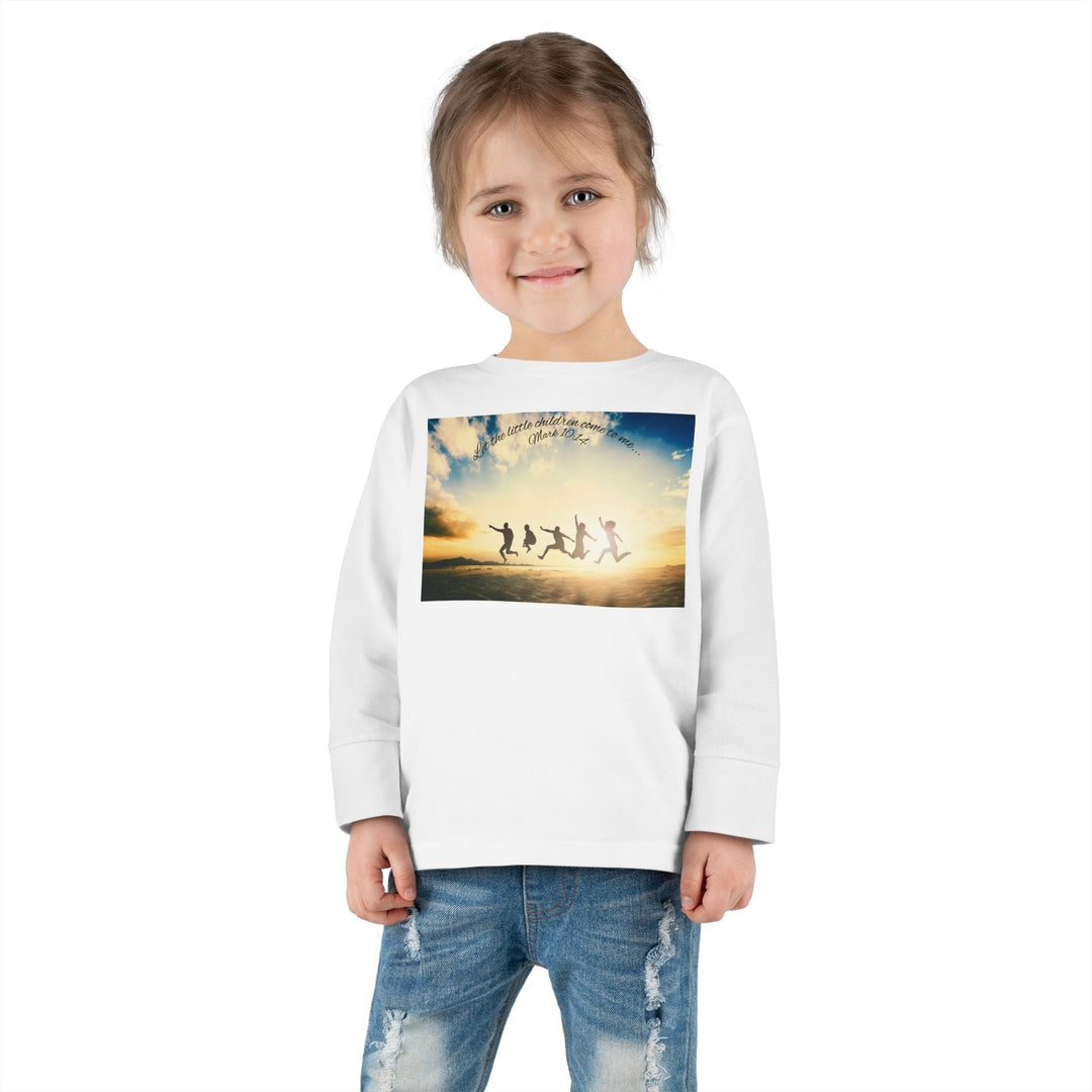 Let the little children come to me |Toddler Long Sleeve Tee - Faith Scripture Gift | Gifts Of Words