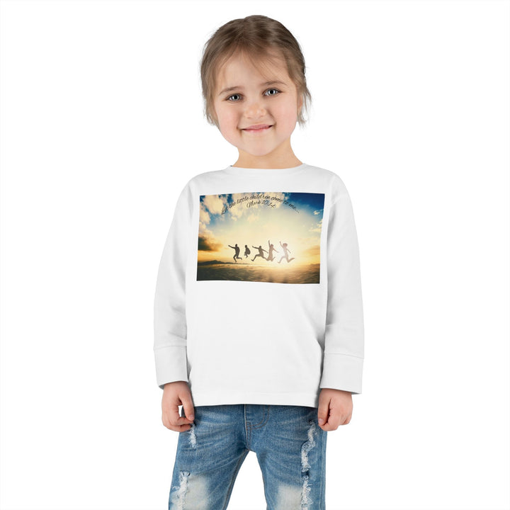 Let the little children come to me |Toddler Long Sleeve Tee - Faith Scripture Gift | Gifts Of Words