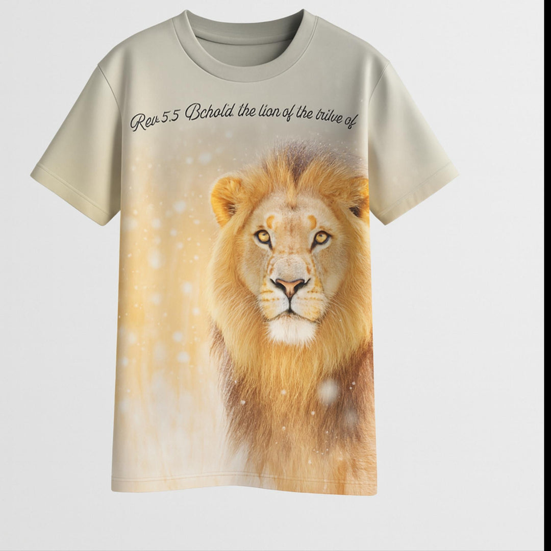 Golden Lion Graphic T-Shirt – Wildlife Art Tee for Animal Lovers Unisex t-shirt - Faith Scripture Gift | Gifts Of Words