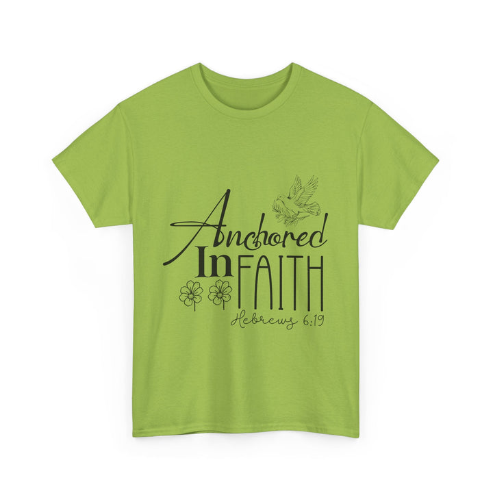 Anchored in Faith Hebrews 6 19-01 Unisex Heavy Cotton Tee - Faith Scripture Gift | Gifts Of Words