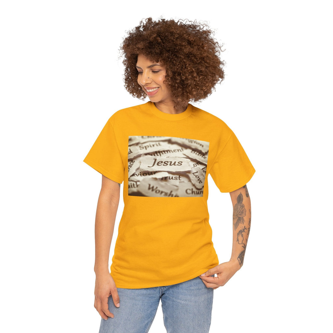Jesus | Heavy Cotton Tee - Faith Scripture Gift | Gifts Of Words