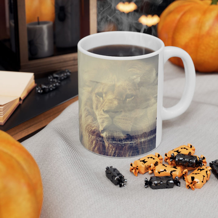 Custom Ceramic Coffee Mug with Lion Print – 11oz & 15oz | BPA-Free, Dishwasher & Microwave Saf - Faith Scripture Gift | Gifts Of Words